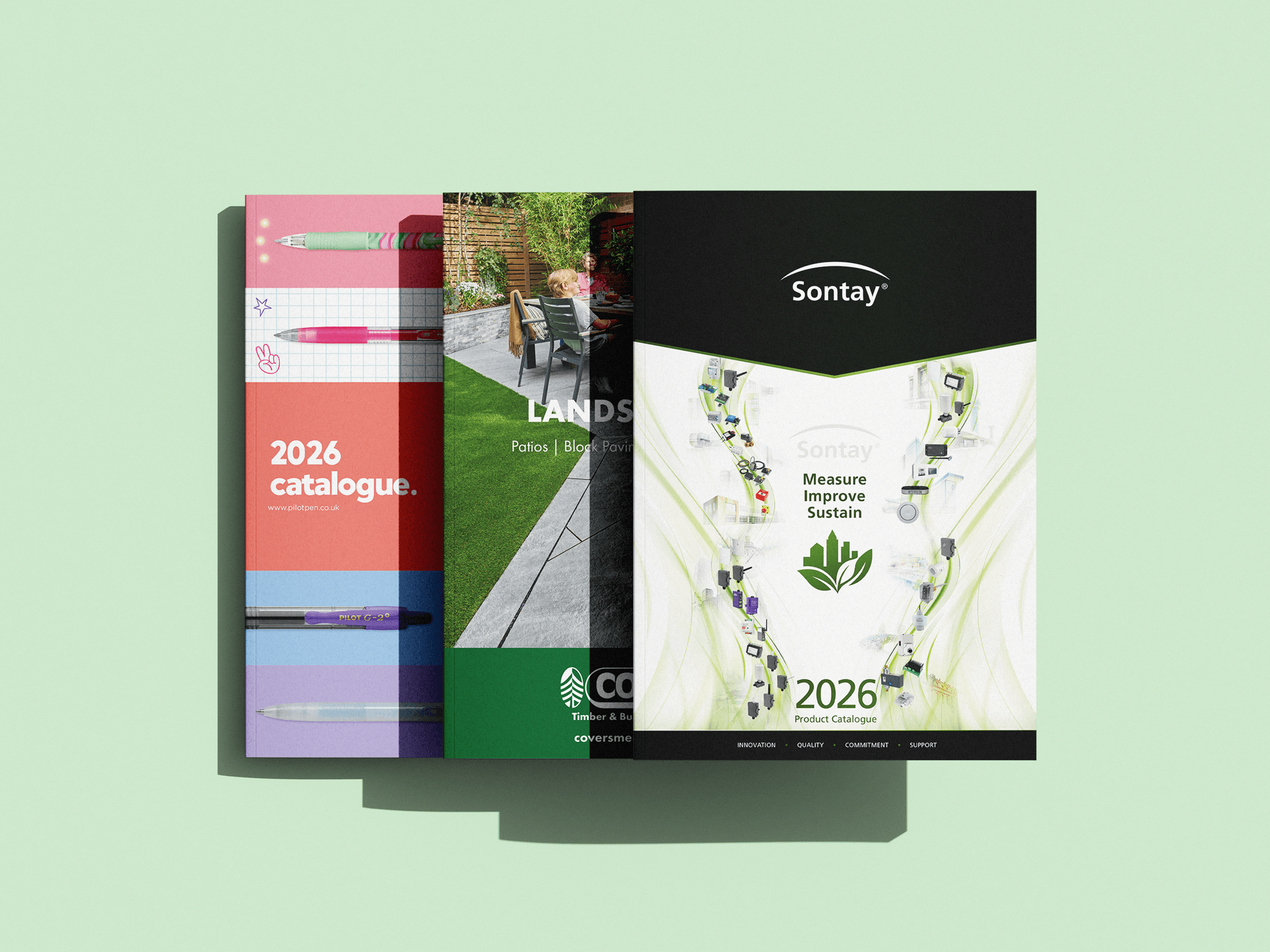A mock-up showing 3 A4 perfect bound books mocked up.