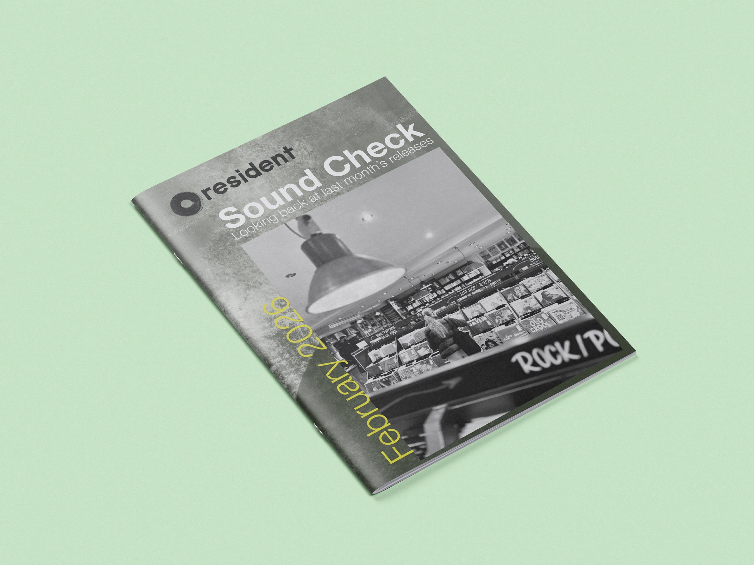 A mock-up showing the resident sound check magazine cover.