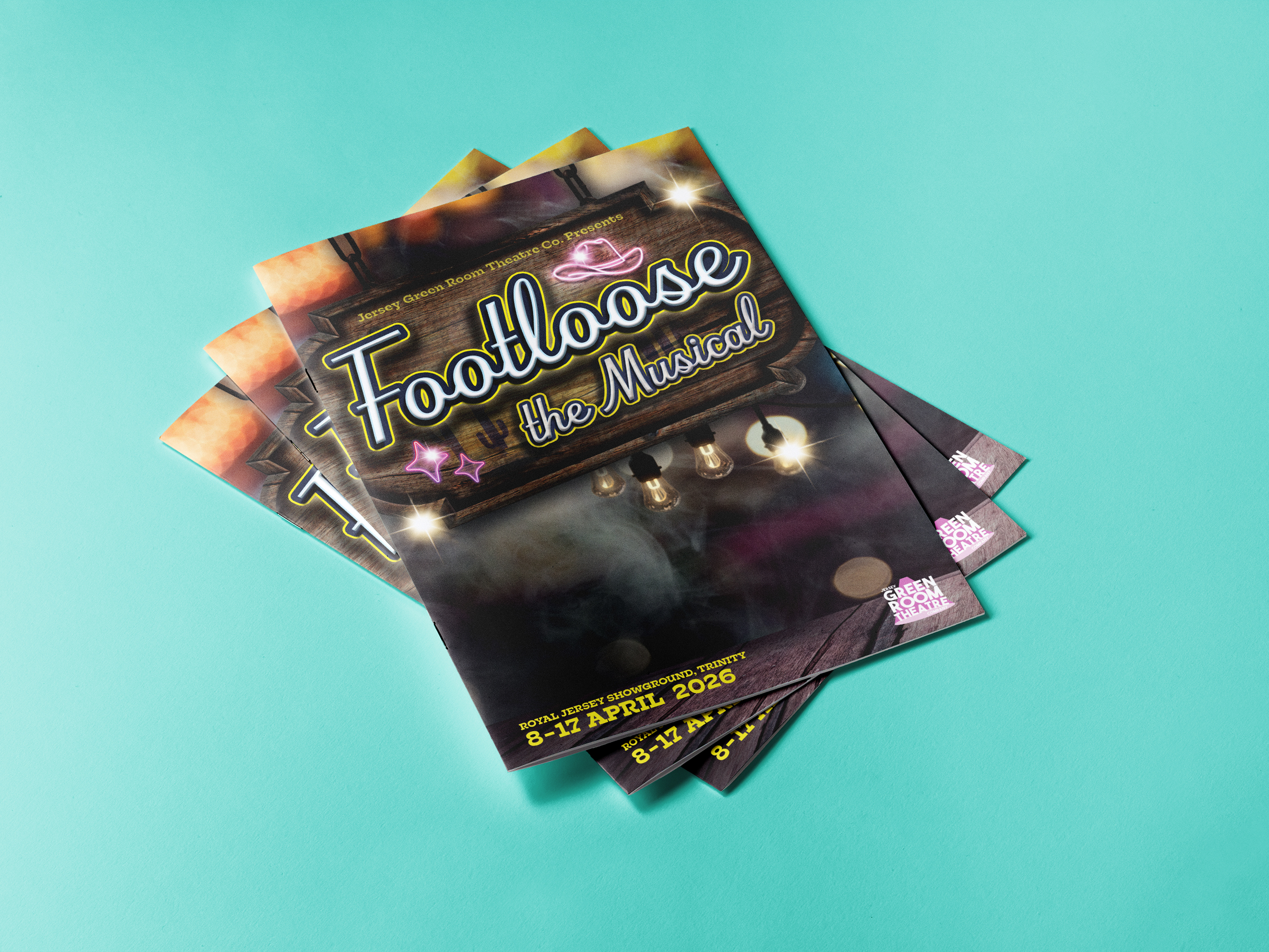 A mock-up showing the show programme for footloose.