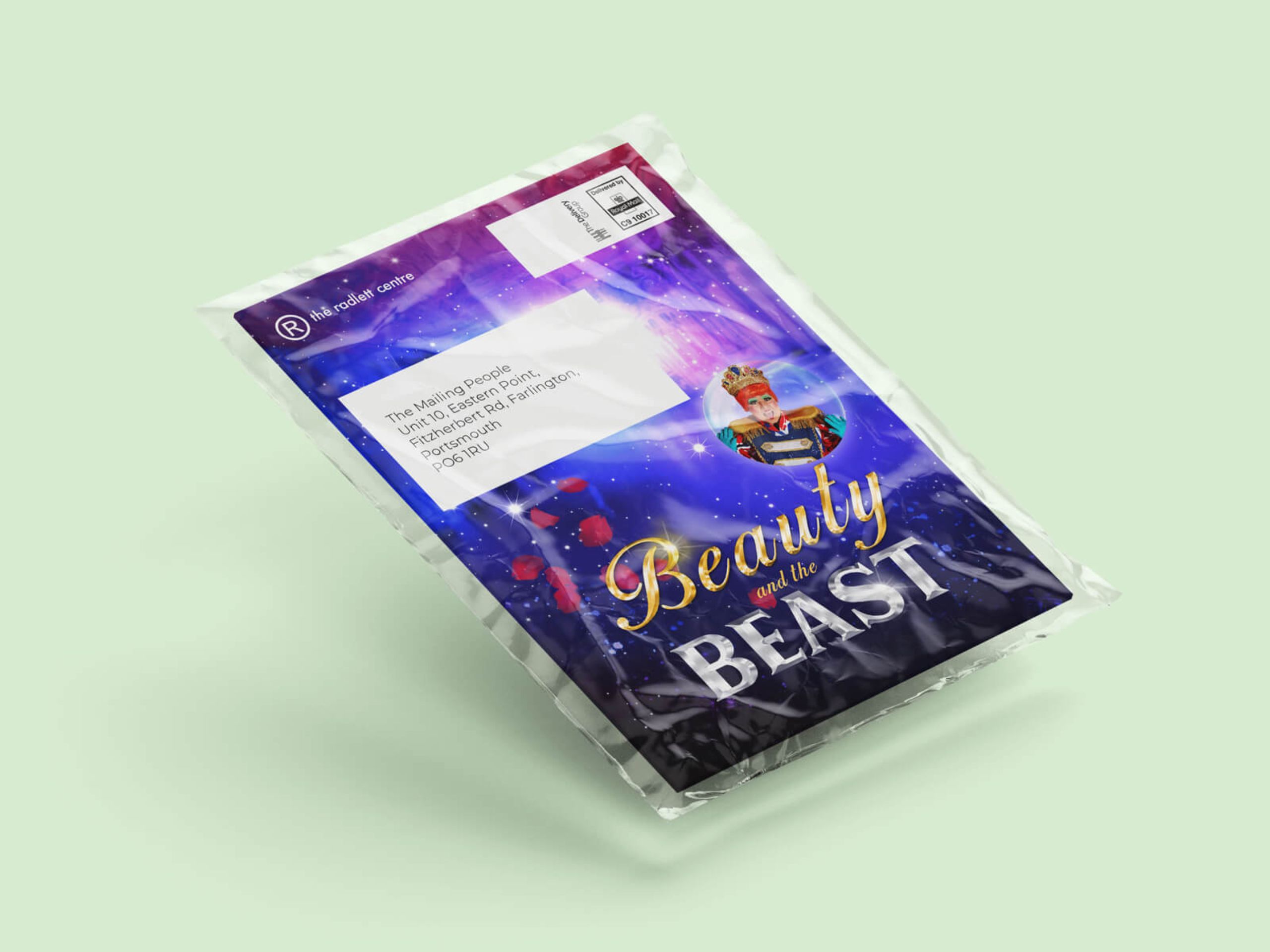 A mock-up showing a polywrapped catalogue.