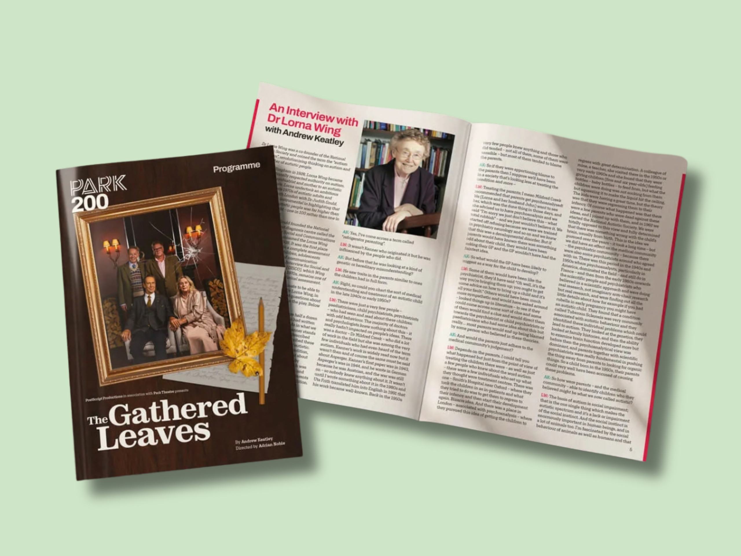 Cover and spread from the Gathered Leaves programme.
